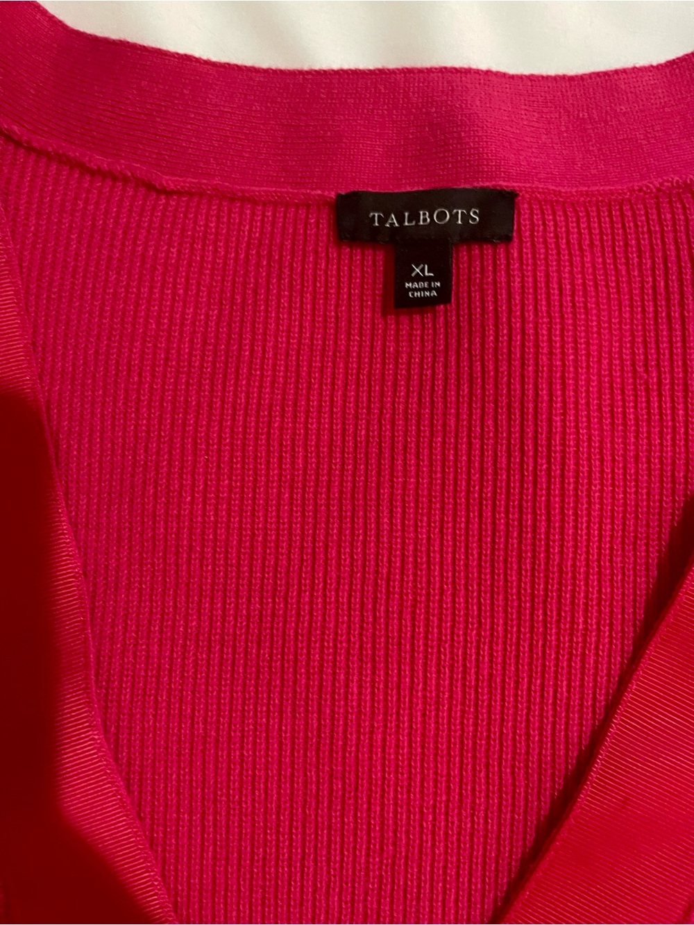 Talbots Pink V-Neck Button Cardigan Sweater - Picture 4 of 7